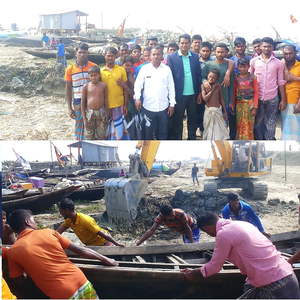 ভোলার পূর্ব ইলিশার যুব ফান্ডেশনের উদ্দেগ্য জেলেদের নৌকা রাখার জন্য ক্ষুদ্র খাল খনন