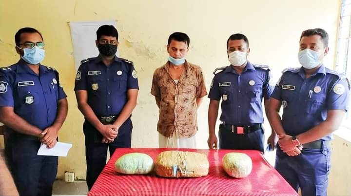 ভোলার মনপুরায় ৪ কেজি মাদকদ্রব্য গাজা সহ মাদক ব্যবসায়ি আটক।।
