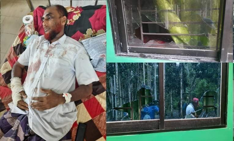 ভোলায় চাঁদার দাবিতে বসত বাড়িতে হামলা-ভাংচুরঃ আহত-১