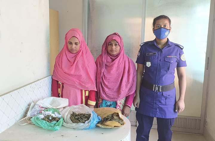 ভোলায় মাদকসহ দুই সুন্দরী নারী ব্যবসায়ীকে আটক করেছে পুলিশ।।